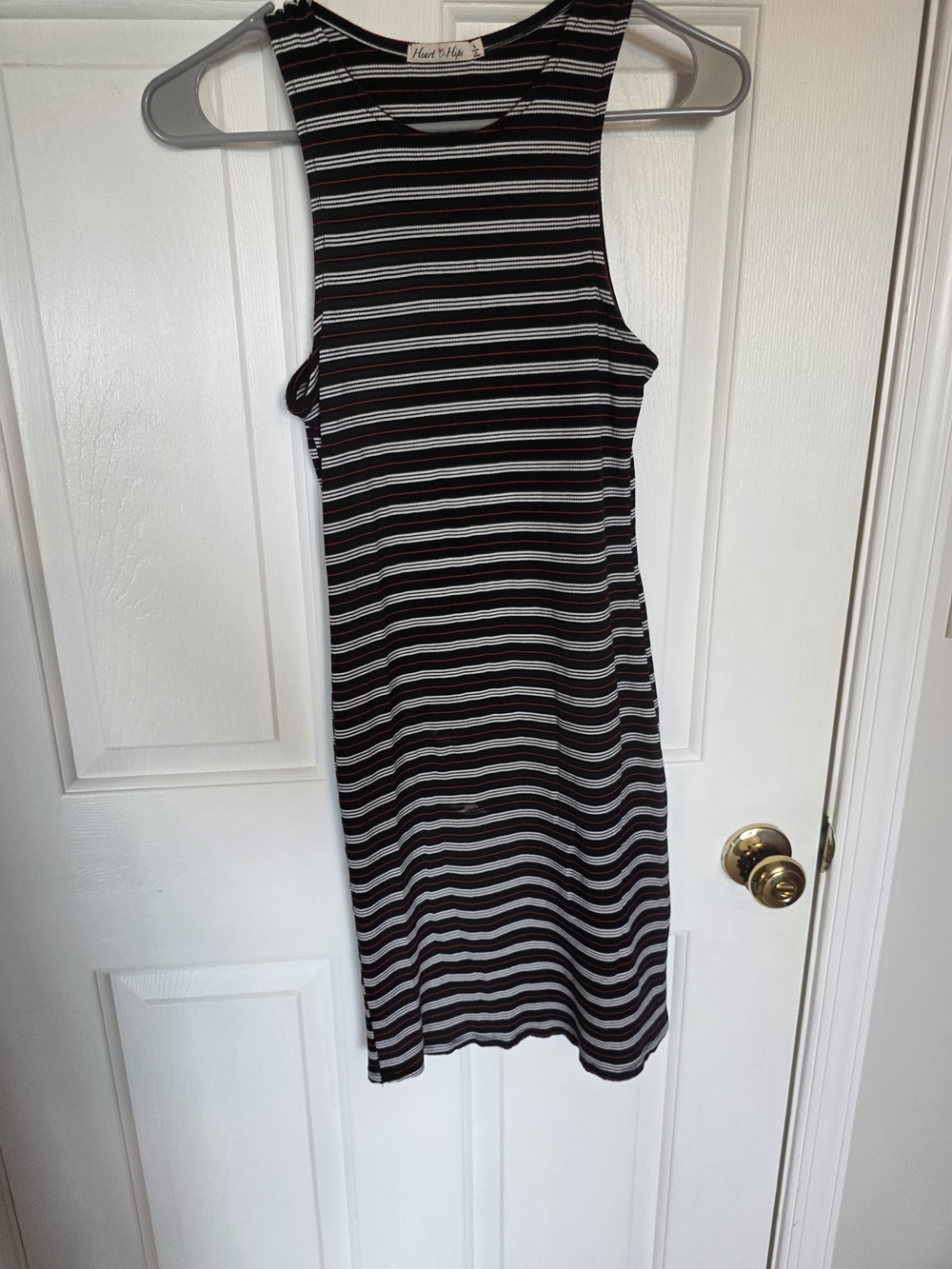 Black & White Striped Sleeveless Dress